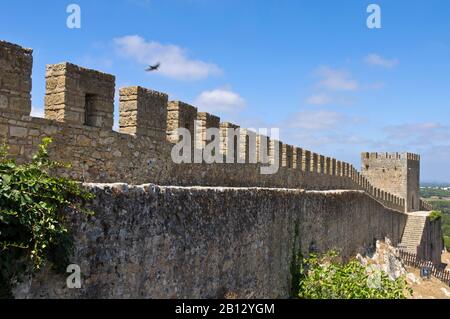 Stadtmauer, Óbidos, Portugal, Europa Stockfoto