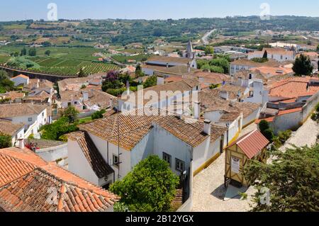 Blick über Óbidos, Portugal, Europa Stockfoto