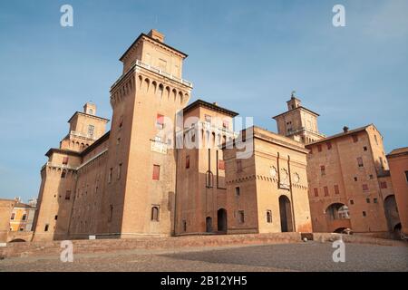 Ferrara - Das Schloss Castello Estense Stockfoto