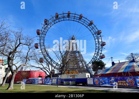 Wien, Österreich, Riesenrad im Wiener Prater Stockfoto