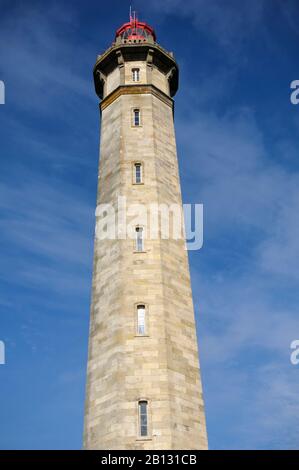 Der Leuchtturm Phare des Baleines auf der Insel Ile de Ré, Charente-Maritime, Frankreich Stockfoto