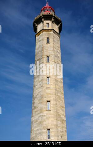 Der Leuchtturm Phare des Baleines auf der Insel Ile de Ré, Charente-Maritime, Frankreich Stockfoto