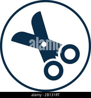 Scherensymbol, Schnitt, Scherenschnitt, Fräser Stock Vektor