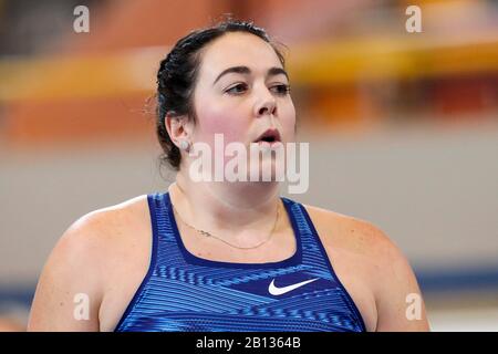 Apeldoorn, Niederlande. Februar 2020. Apeldoorn, 22-02-2020, Omnisport Apeldoorn, Frauen erschossen Put, Saison 2019/2020. Melissa Boekelman beim NK Atletiek 2020 Indoor Credit: Pro Shots/Alamy Live News Stockfoto