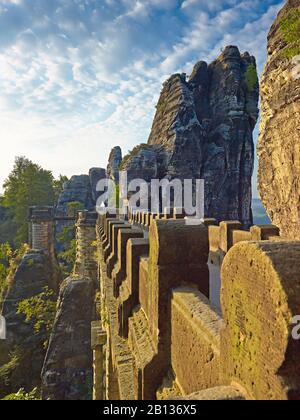 Die Bastei Brücke in der Nähe von Rathen, Sachsen, Deutschland Stockfoto