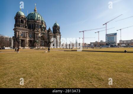 Lustgarten, Berliner Dom, Humboldt Box, Mitte, Berlin, Deutschland, Europa Stockfoto