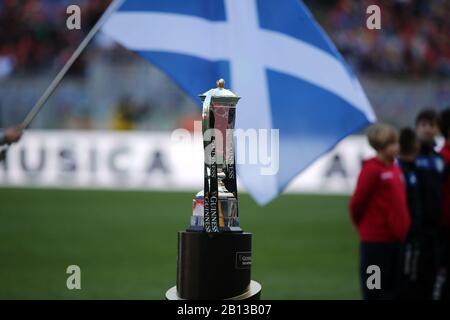 Rom, Italien. Februar 2020. ROM, Italien, 22.02.2020: Cup of 2020 Guinnes Six Nations Championship Round 3 Rugby Match zwischen Italien und Schottland im Olympiastadion von Rom. Kredit: Unabhängige Fotoagentur/Alamy Live News Stockfoto