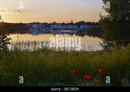 Lagune Kahnsdorf am Hainer See, Landkreis Leipzig, Sachsen, Deutschland Stockfoto