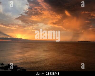 Sonnenuntergang in Punta Ballena, Punta Del Este, Uruguay Stockfoto