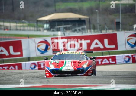 Austin, Texas, USA. Februar 2020. AF CORSE James Calado & Alessandro Pier Guidi mit LMGTE Pro #51 mit dem Ferrari 488 GTE EVO bei Practice 2-FIA WEC Lone Star Le Mans, Circuit of The Americas in Austin, Texas. Mario Cantu/CSM/Alamy Live News Stockfoto