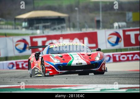 Austin, Texas, USA. Februar 2020. AF CORSE James Calado & Alessandro Pier Guidi mit LMGTE Pro #51 mit dem Ferrari 488 GTE EVO bei Practice 2-FIA WEC Lone Star Le Mans, Circuit of The Americas in Austin, Texas. Mario Cantu/CSM/Alamy Live News Stockfoto