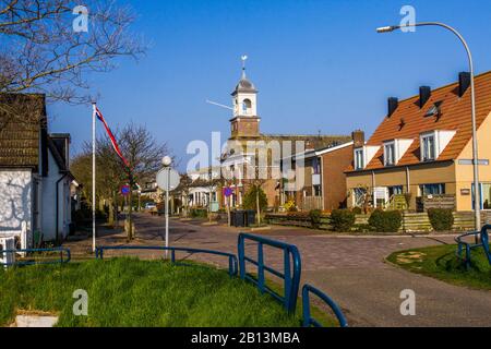 Blick auf das Dorf De Cocksdorp, Niederlande, Texel Stockfoto