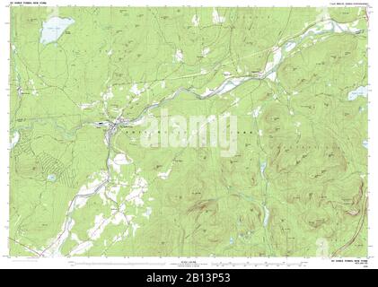 Sehr detaillierte Ansicht der topografischen Karte von 1978 für Au Sable Forks, NY Stockfoto