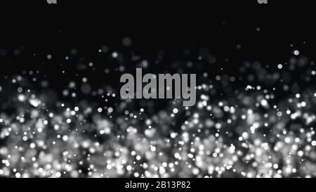 Silber glühende Bokeh, geringe Tiefenschärfe, computergenerierten Hintergrund, 3D-Rendering im Hintergrund Stockfoto