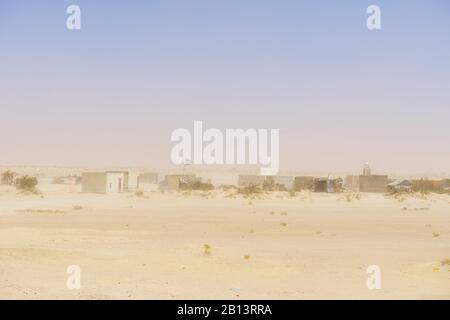 Dörfer der Wüste Sahara, Mauretanien Stockfoto