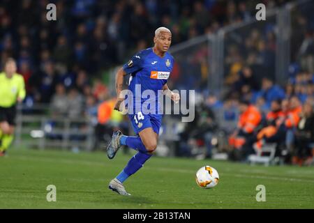 Getafe, Spanien. Februar 2020. Deyverson (Getafe) Fußball/Fußball: UEFA Europa League Runde 32 1. Spiel zwischen Getafe CF 2-0 AFC Ajax im Coliseum Alfonso Perez in Getafe, Spanien. Credit: Mutsu Kawamori/AFLO/Alamy Live News Stockfoto