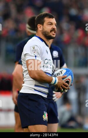 Rom, Italien. Februar 2020. Rugby Six Nations: Eine weitere Niederlage für Italien. Schottland gewinnt am 22. Februar 2020 im Stadio Olimpico 17-0 in Rom. (Foto von Domenico Cippitelli/Pacific Press/Sipa USA) Credit: SIPA USA/Alamy Live News Stockfoto