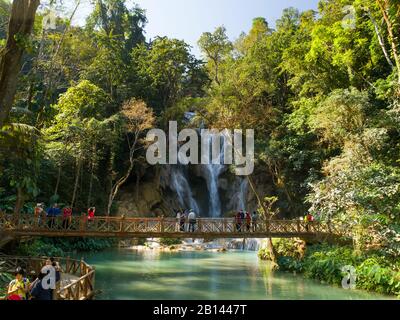 Kuang Si Wasserfälle, Luang Prabang, Laos Stockfoto