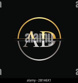 Initial Circle AD Letter Mit Moderner Typografie Vector Template. Creative Abstract Letter AD Logo Design Stock Vektor