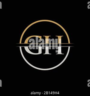 GH Brief Typ Logo Design Vector Template. Anfänglicher Buchstabe GH Logo Design Stock Vektor