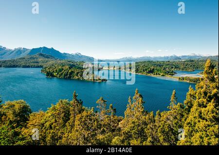 Blick auf den Victoriasee in San Carlos de Bariloche in Südamerika Stockfoto