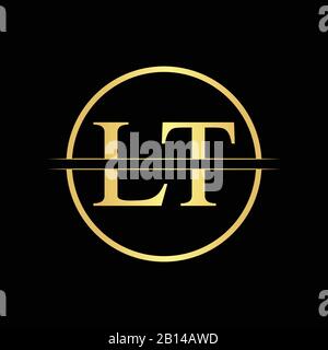 Erste LT schreiben Logo Design vector Template. Abstrakte Buchstaben LT Logo Design Stock Vektor