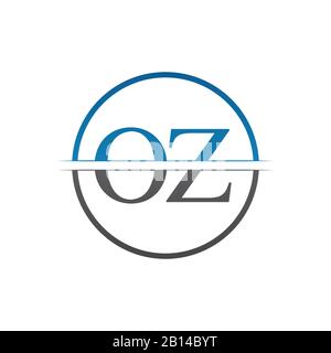 Vorlage für OZ-Logo-Design-Vektor für Anfangsbuchstaben im Monogramm. OZ Letter Logo Design Stock Vektor