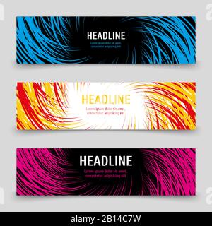 Business-Banner-Vorlage mit bunten Spiralen. Sammlung farbiger Karten. Vektorgrafiken Stock Vektor