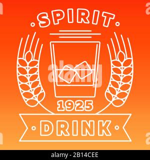 Etikett mit weißen Getränken oder Banner auf hellem Hintergrund. Vektorgrafiken Stock Vektor