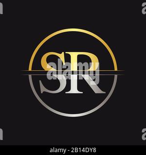 Initial SR Logo Design Vector Template. SR Schreiben Logo Design Stock Vektor