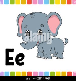 Tierisches Alphabet. Zoo ABC. Cartoon niedliche Tiere isoliert auf weißem Hintergrund. Für die Kindererziehung. Lernbriefe. Vektorgrafiken Stock Vektor