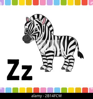 Tierisches Alphabet. Zoo ABC. Cartoon niedliche Tiere isoliert auf weißem Hintergrund. Für die Kindererziehung. Lernbriefe. Vektorgrafiken Stock Vektor