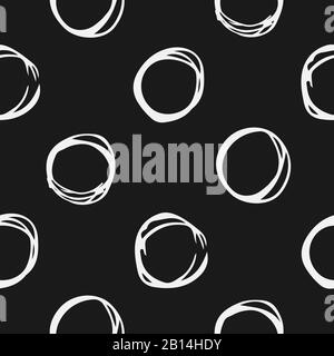 Nahtloses Muster aus handgezogenen Kreisen. Stock Vektor