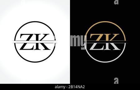 Vektor-Vorlage für das anfängliche ZK-Logo. Creative Letter ZK Business Logo Vektor-Illustration Stock Vektor