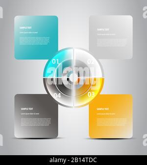 Business-Infografik-Vorlage für interaktive Kommunikation Stock Vektor