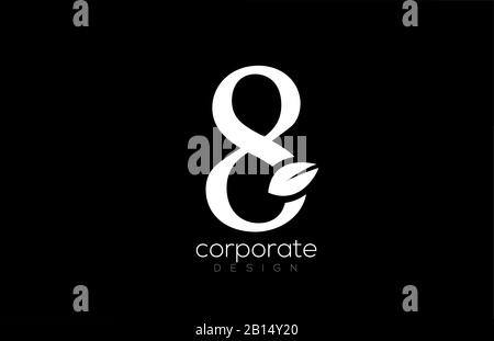 Schwarz-weiß 8-Blatt-Logo-Symboldesign für Unternehmen und Unternehmen. Geeignet für einen Logotyp Stock Vektor