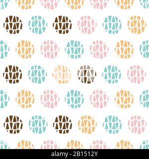 Bunter moderner geometrischer Kreis nahtlose Textur. Nahtloses Wiederholungsmuster, perfekt für Projekte in Textil-, Tapeten- und Innenraumgestaltung. Vektor illust Stock Vektor