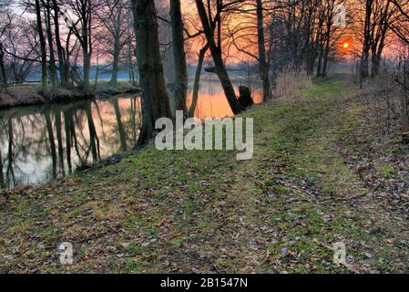 Spree im Winter Sonnenuntergang - Spree im Winter 02 Stockfoto