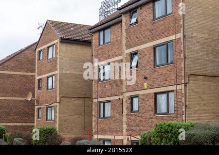 31 Priory Court, Roots Hall Drive, Southend-on-Sea, Essex - Schauplatz des tödlichen Stichs der 36 Jahre alten Courtney Valentine-Brown Stockfoto