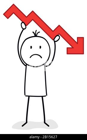Person und Diagramm unten Stock Vektor