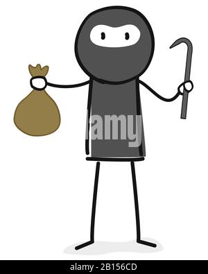 Dieb mit Geld Stock Vektor