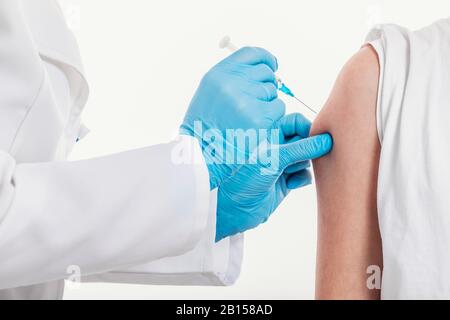 Doktor, der Nahaufnahme abgibt Stockfoto