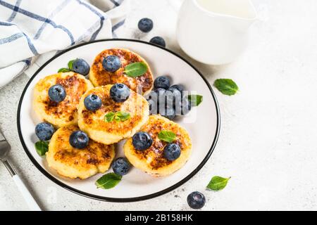 Quark Pfannkuchen Stockfoto