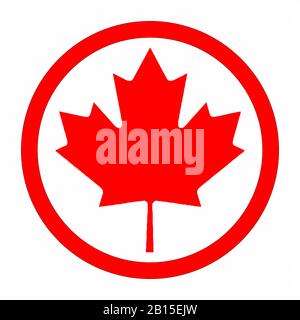 Das symbol für die gummifarbe des kanadischen Ahorn-Blatts über weißem Hintergrund Stock Vektor