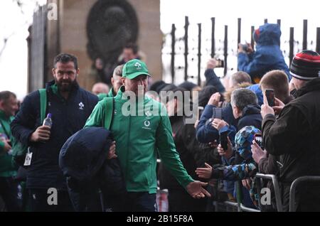 Twickenham, London, Großbritannien. Februar 2020. International Rugby, Six Nations Rugby, England gegen Irland; Das Team aus Irland kommt zu Twickenham Credit: Action Plus Sports/Alamy Live News Stockfoto