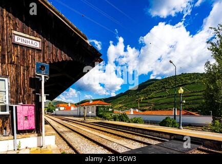 Blick auf den Bahnhof Pinhao im tal von douro, Portugal Stockfoto