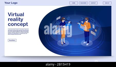 Vektorvorlage für virtuelle Reality-Webseiten Stock Vektor