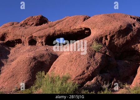 Hole-in-the-Rock, Papago Park, Phoenix, Arizona Stockfoto