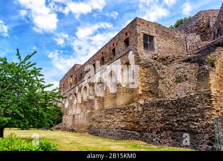 Ruinen von Pompeji, Italien. Pompeji ist eine antike römische Stadt, die durch den Ausbruch des Vesuvs im Jahr 79 n. Chr. starb. Stockfoto