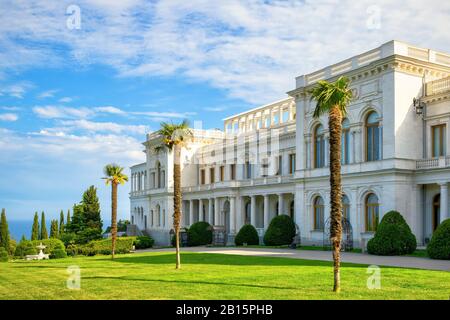 Livadia Palast in der Nähe der Stadt Jutta, Krim, Russland. Der Palast Livadia war ein Sommerrefugium des letzten russischen Zaren, Nikolaus II Die Konferenz von Jutta war Stockfoto